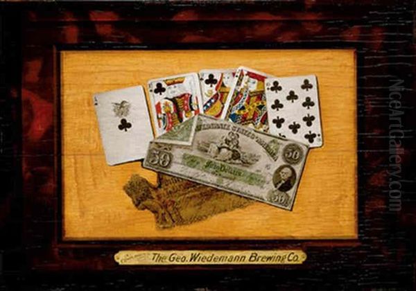 Royal Flush Oil Painting by Charles Alfred Meurer