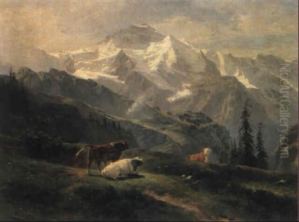 Blick Auf Das Jungfraumassiv Oil Painting by Albert De Meuron