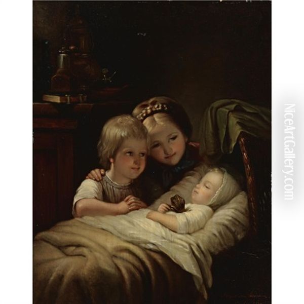 The New Brother Oil Painting by Johann Georg Meyer von Bremen