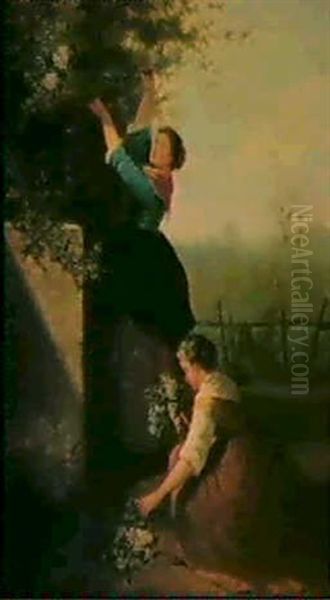 Fruhling Oil Painting by Johann Georg Meyer von Bremen