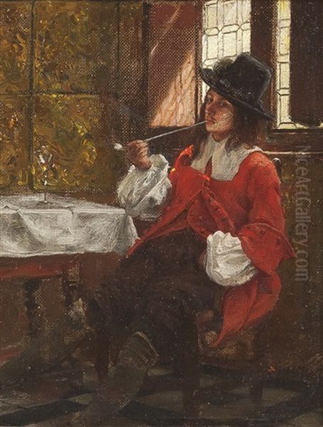 Der Pfeifenraucher Oil Painting by Meyer, Hans