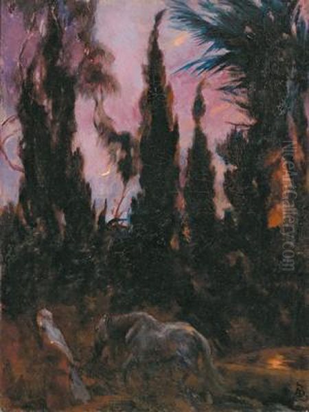 Oasis In The Night Oil Painting by Paul Albert Besnard