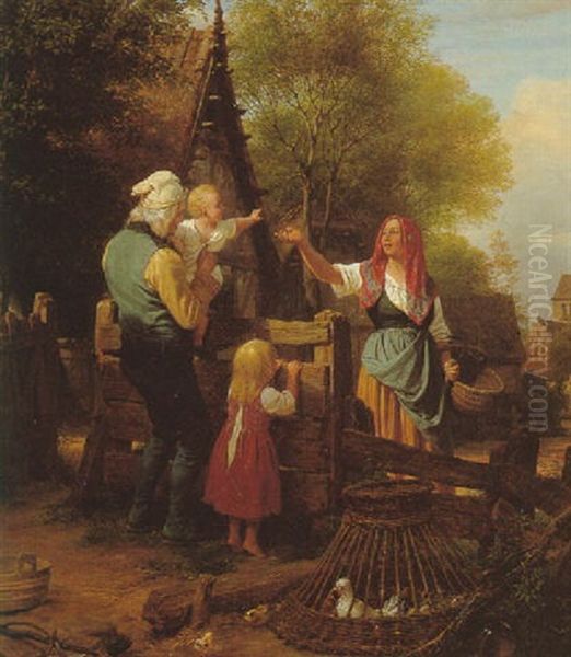 Abschiedswink Oil Painting by Friedrich Eduard Meyerheim