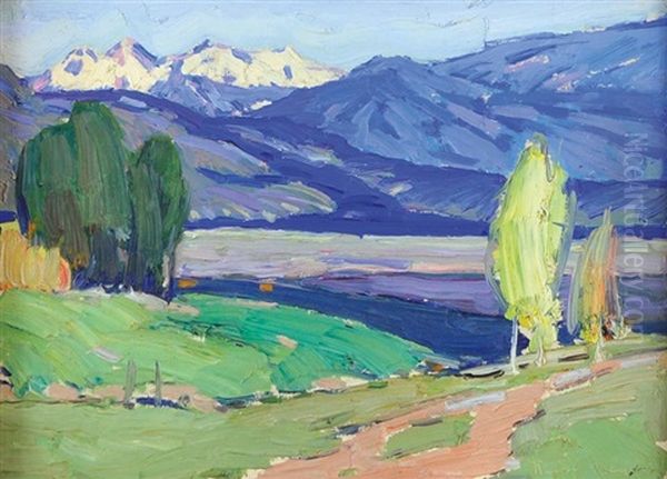 New Mexico Mountain Landscape Oil Painting by Ralph W. Meyers