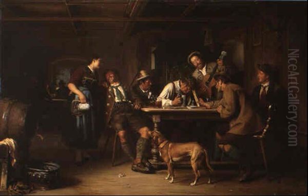 Nach Der Kirchweih Oil Painting by Ferdinand Meyer-Wismar