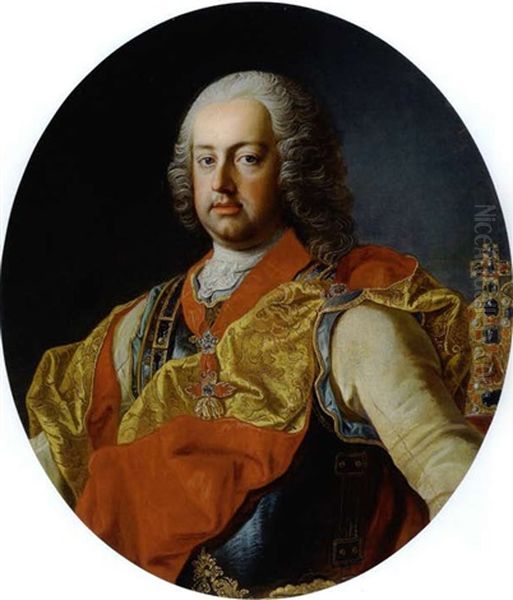 Portrait Der Kaiserin Maria Theresia (+ Portrait Des Kaisers Franz I. Stephan; Pair) Oil Painting by Martin van Meytens the Younger