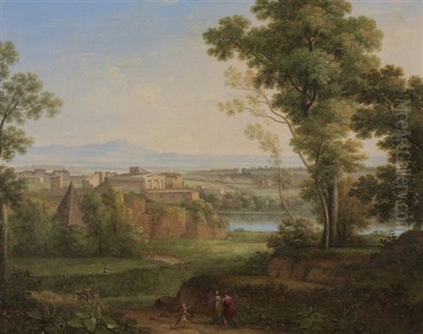 Romische Ruinenlandschaft An Einem Gewasser Oil Painting by Rosa Mezzera