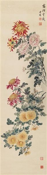 Chrysanthemum Oil Painting by  Miao Guying