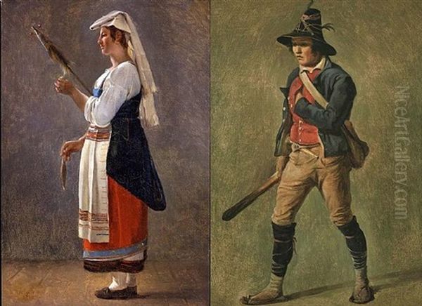 Portrait Eines Zigeunerknaben Oil Painting by Achille Etna Michallon