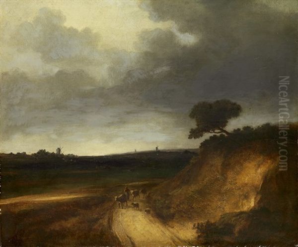 Hirtin Auf Dem Heimweg Oil Painting by Georges Michel