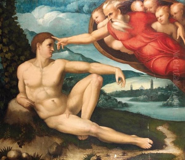 La Creation Du Monde Oil Painting by Michelangelo Buonarroti