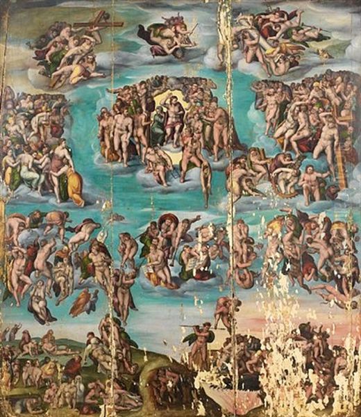 The Last Judgement Oil Painting by Michelangelo Buonarroti