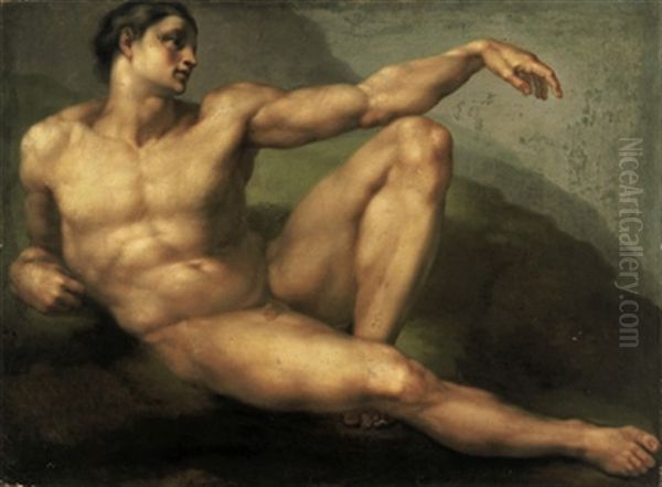 Adamo Oil Painting by Michelangelo Buonarroti