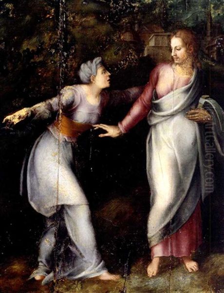 Noli Me Tangere Oil Painting by Michelangelo Buonarroti