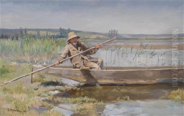 Mann Im Boot Oil Painting by Joseph Middeleer