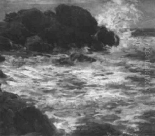 La Mer A Guenole Oil Painting by Arthur Midy