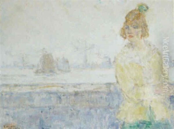 Une Anversoise Oil Painting by Eugene van Mieghem