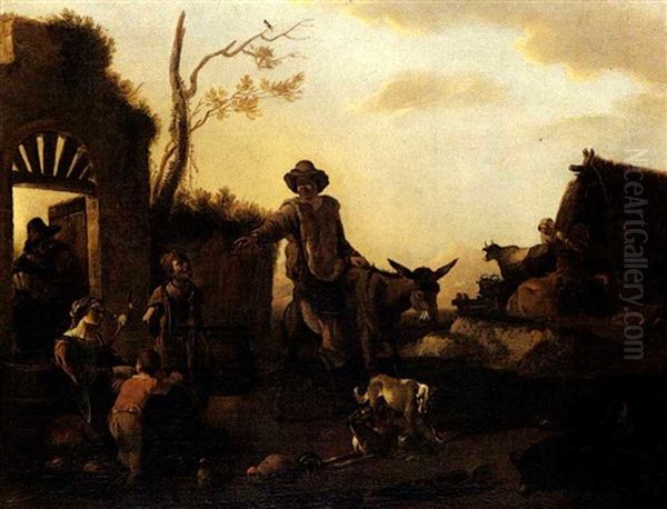 Bambocciata Oil Painting by Jan Miel