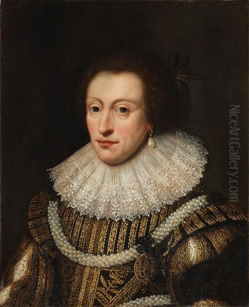 Portrait Of Elizabeth Of Bohemia, Bust-length Oil Painting by Michiel Jansz. van Mierevelt