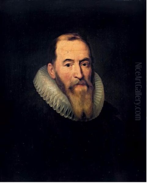 Portrait D'homme A La Fraise Oil Painting by Michiel Jansz. van Mierevelt
