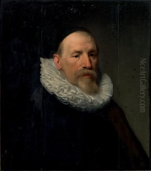 Portrait D'homme A La Collerette Oil Painting by Michiel Jansz. van Mierevelt