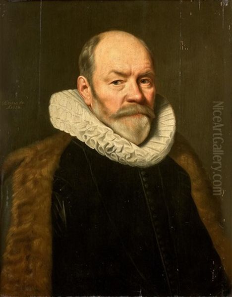 Portrait De Paulus Cornelisz Van Beresteyn (1548-1625), Bourgmestre De Delft Oil Painting by Michiel Jansz. van Mierevelt