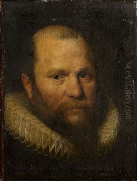 Portrait D'homme A La Collerette Oil Painting by Michiel Jansz. van Mierevelt