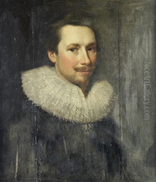 Portrait Of A Bearded Man In A Black Doublet And White Ruff Oil Painting by Michiel Jansz. van Mierevelt