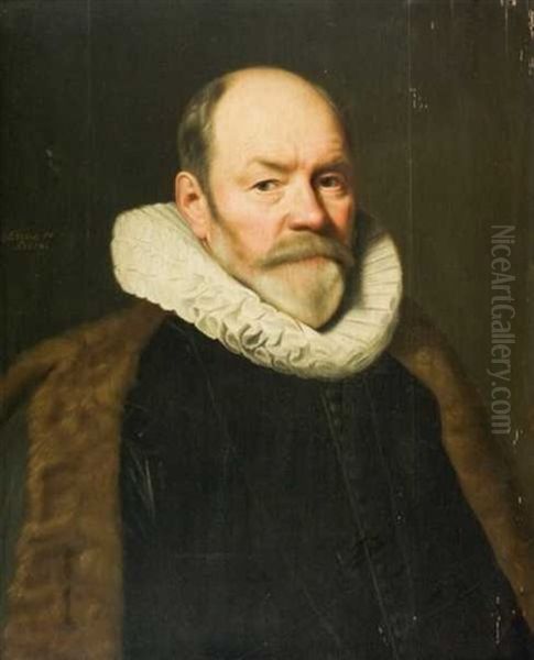 Portrait De Paulus Cornelisz Van Beresteyn, Bourgmestre De Delft Oil Painting by Michiel Jansz. van Mierevelt