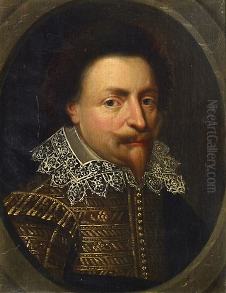 Brustbild Eines Herrn Mit Knebelbart Oil Painting by Michiel Jansz. van Mierevelt