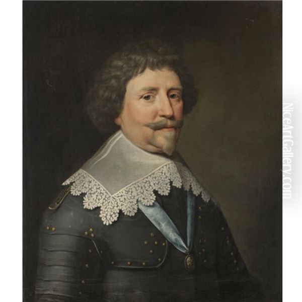 Portrait Of Frederick Hendrick, Prince Of Orange And Stadholder Of The United Provinces (1584-1647), Half-length, In Armour Oil Painting by Michiel Jansz. van Mierevelt