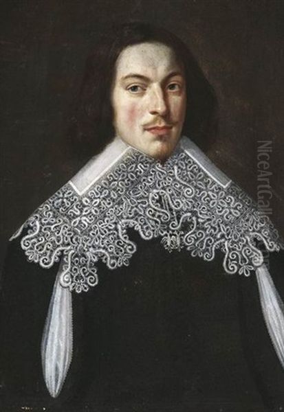 Portrat Eines Jungen Herrn Mit Spitzenkragen Oil Painting by Michiel Jansz. van Mierevelt