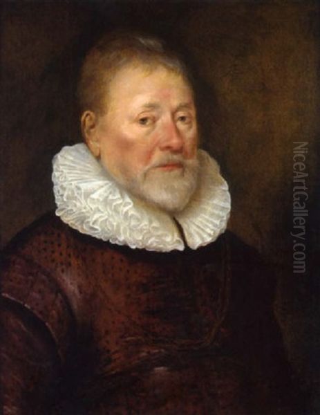 Bildnis Eines Bartigen Mannes Mit Weiser Halskrause Oil Painting by Michiel Jansz. van Mierevelt