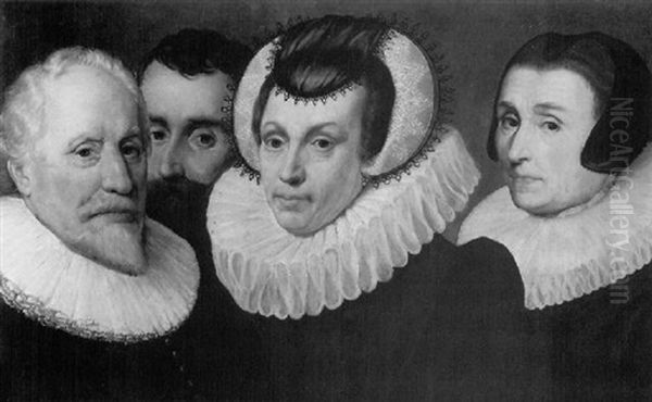 Portrait De Famille Oil Painting by Michiel Jansz. van Mierevelt