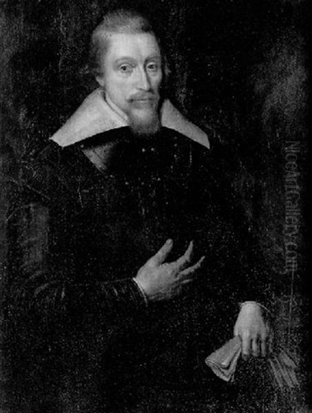 Portrait D'homme Tenant Ses Gants Oil Painting by Michiel Jansz. van Mierevelt