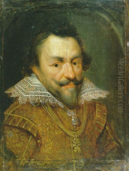 Ritratto Di Filippo Guglielmo D'orange Nassau In Abito Beige Oil Painting by Michiel Jansz. van Mierevelt