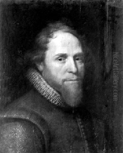 Portrait Of Maurice Of Nassau, Prince Of Orange, Wearing A Jacket With Lace Collar Oil Painting by Michiel Jansz. van Mierevelt