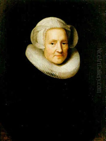 Portratt Av En Dam Oil Painting by Michiel Jansz. van Mierevelt