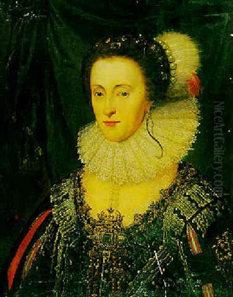 Portrait Of Queen Elizabeth Of Bohemia Oil Painting by Michiel Jansz. van Mierevelt