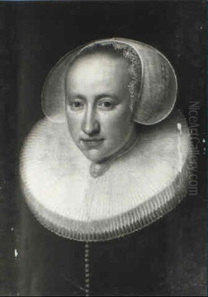 Portrait Of A Lady With A Lace Ruff Oil Painting by Michiel Jansz. van Mierevelt