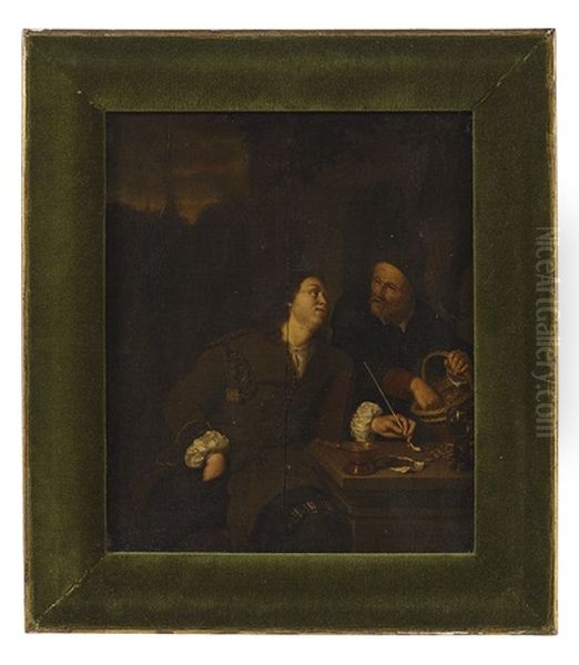 The Shrimp Seller Oil Painting by Frans van Mieris