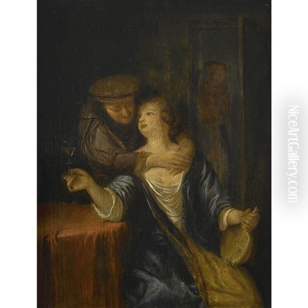Schackerndes Paar Oil Painting by Frans van Mieris