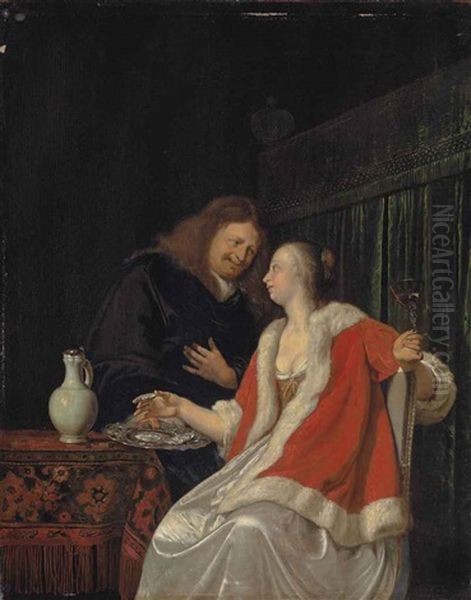 The Dish Of Oysters Oil Painting by Frans van Mieris