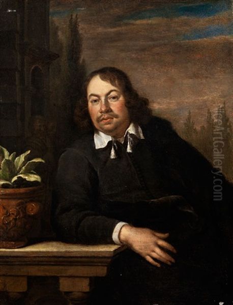 Portrait Des Medizinprofessors Florentius Schuyl, 1619 - 1669 Leyden Oil Painting by Frans van Mieris