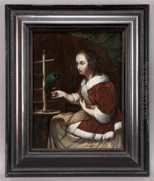 Le Perroquet Favore Oil Painting by Frans van Mieris