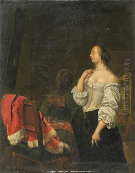 Frau Vor Dem Spiegel Oil Painting by Frans van Mieris