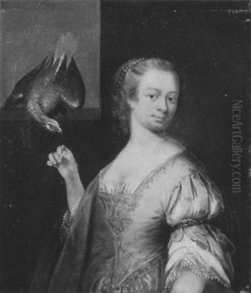 Bildnis Einer Dame Mit Papagei Oil Painting by Frans van Mieris