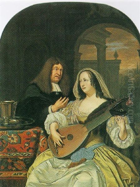 The Music Lesson Oil Painting by Frans van Mieris