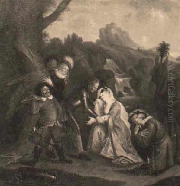 Don Quixote With The False Princess Of Micomicom Oil Painting by Frans van Mieris