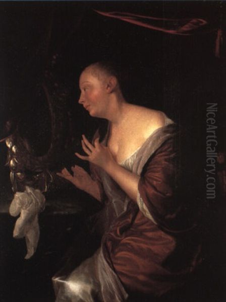 Young Lady At Her Toilet Oil Painting by Frans van Mieris